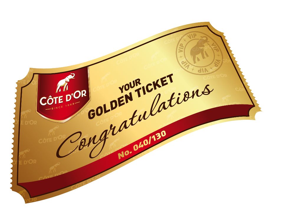 Chocolat Côte d'Or Opération Golden Ticket